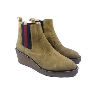 Cecelia New York Gemma Slip On Low Wedge Ankle Boots Nutella sz 7.5  NEW w/o box